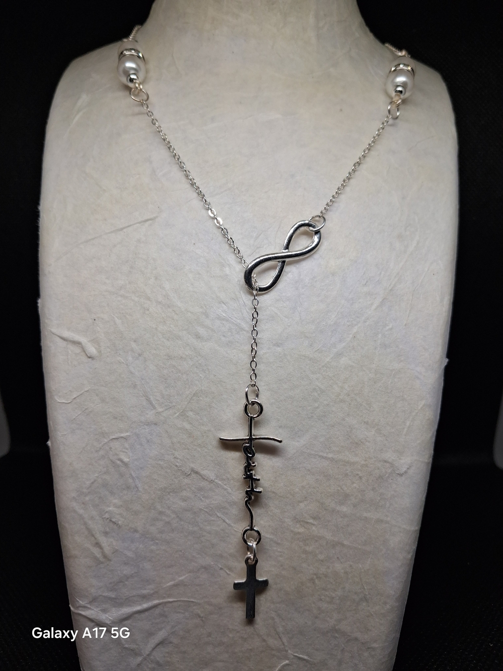 Silver Infinity, Faith, and Cross Y-Necklace — Women Jewelry